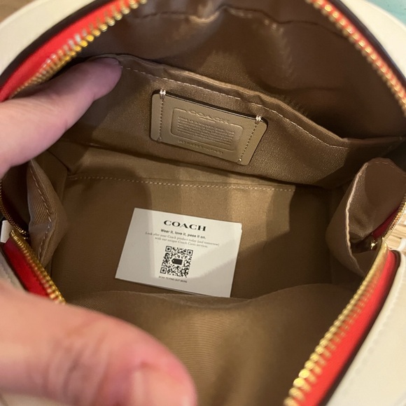 Coach Cherry Print Mini Bag in White - Picture 10 of 16